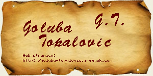 Goluba Topalović vizit kartica